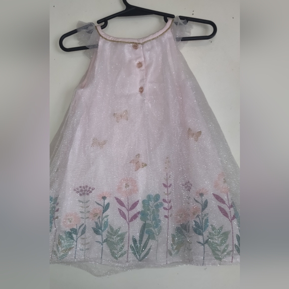 Catherine Malandrino Mini Baby Pink & White Dress Sz 18months TULLE Butterfly - Picture 3 of 6